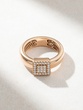 18Κ Rose Gold Ring with Square Diamond Center