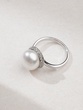 18K White Gold Ring with Pearl and Brilliant Cut Diamonds