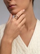 18K Rose Gold Charm Ring with Diamonds