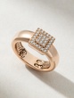 18Κ Rose Gold Ring with Square Diamond Center