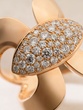 18K Rose Gold Large Ring with Diamond Link