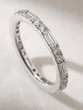 Unique Eternity Ring in 18K White Gold with Baguette and Brilliant Diamonds