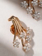 18K Rose Gold Flower Bouquet Earrings with Diamonds