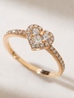 18K Rose Gold Heart Ring with Princess and Brilliant Diamonds