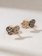 Butterfly Rose Gold Earrings with Brown and White Diamonds