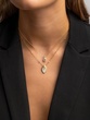18K Rose Gold Necklace with Brown Pear Shaped Diamond and Brilliants - Image 1