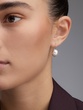 18K Rose Gold Earrings with  Oval Pearls