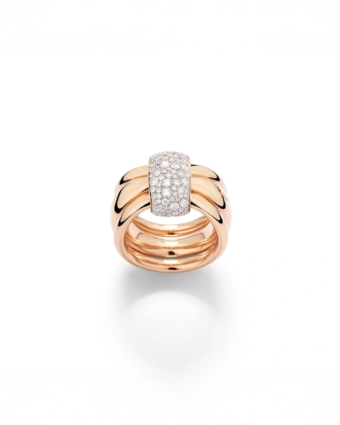 Pomellato Together Ring in 18K Rose and White Gold with Brilliant-Cut Diamonds