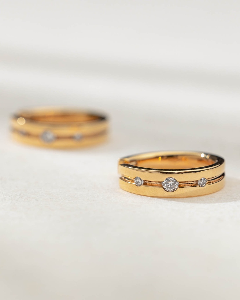 18K Rose Gold Earrings with Brilliant Cut Diamonds