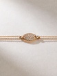 18K Rose Gold Double Chain Bracelet with Diamond Oval Motif