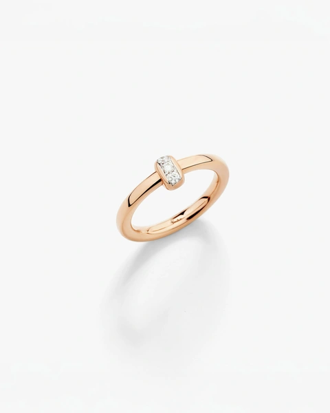 Together ring in 18k rose gold with 3 white diamonds