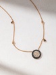 18K Rose Gold Necklace with White and Black Diamonds - Image 1
