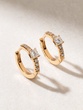 18K Rose Gold Earrings with Brilliant and Princess Diamonds